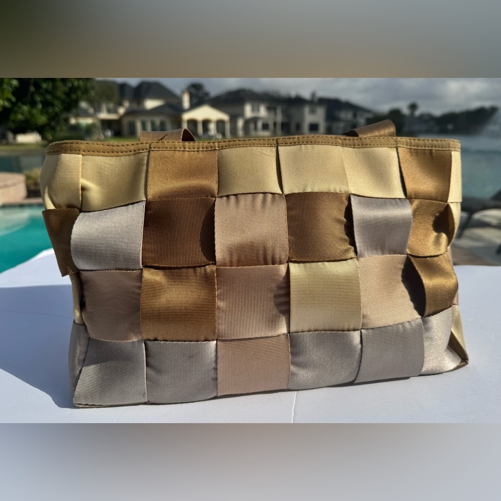 Harvey-style Seatbelt Bag in Beiges, Grays and Browns